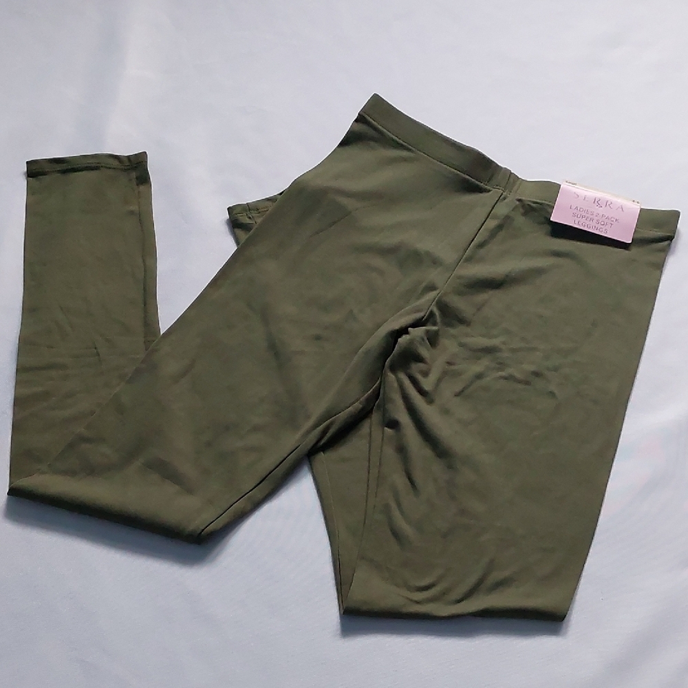 Serra Womens Olive Green Super Soft‎ Leggings Size S